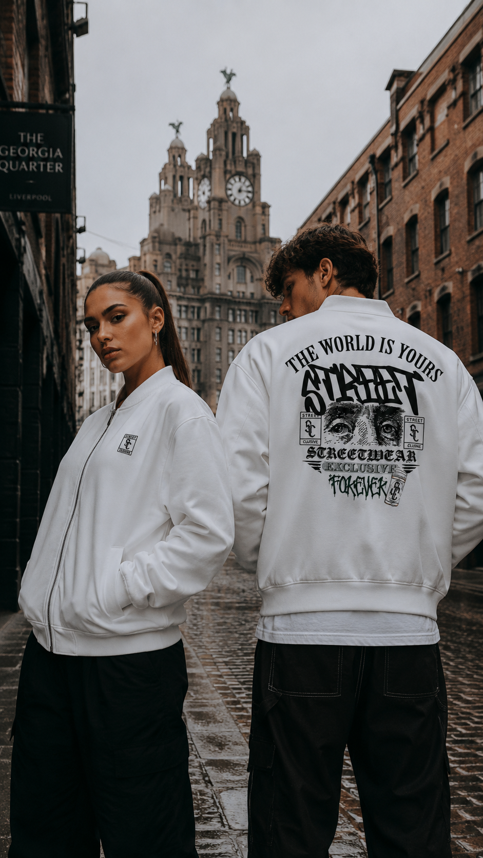 STREETCLUSIVE BOMBER JACKET WHITE